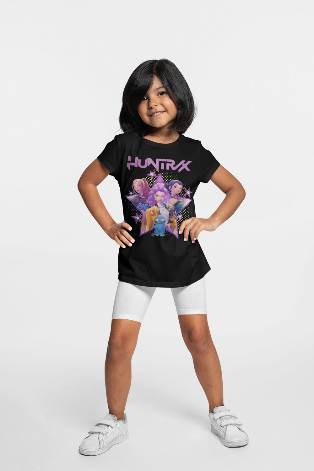 Huntrix Demon Hunters T-shirt – Svart Unisex K-Pop Stil Huntrix Demon Hunters T-shirt – Svart Unisex K-Pop Stil